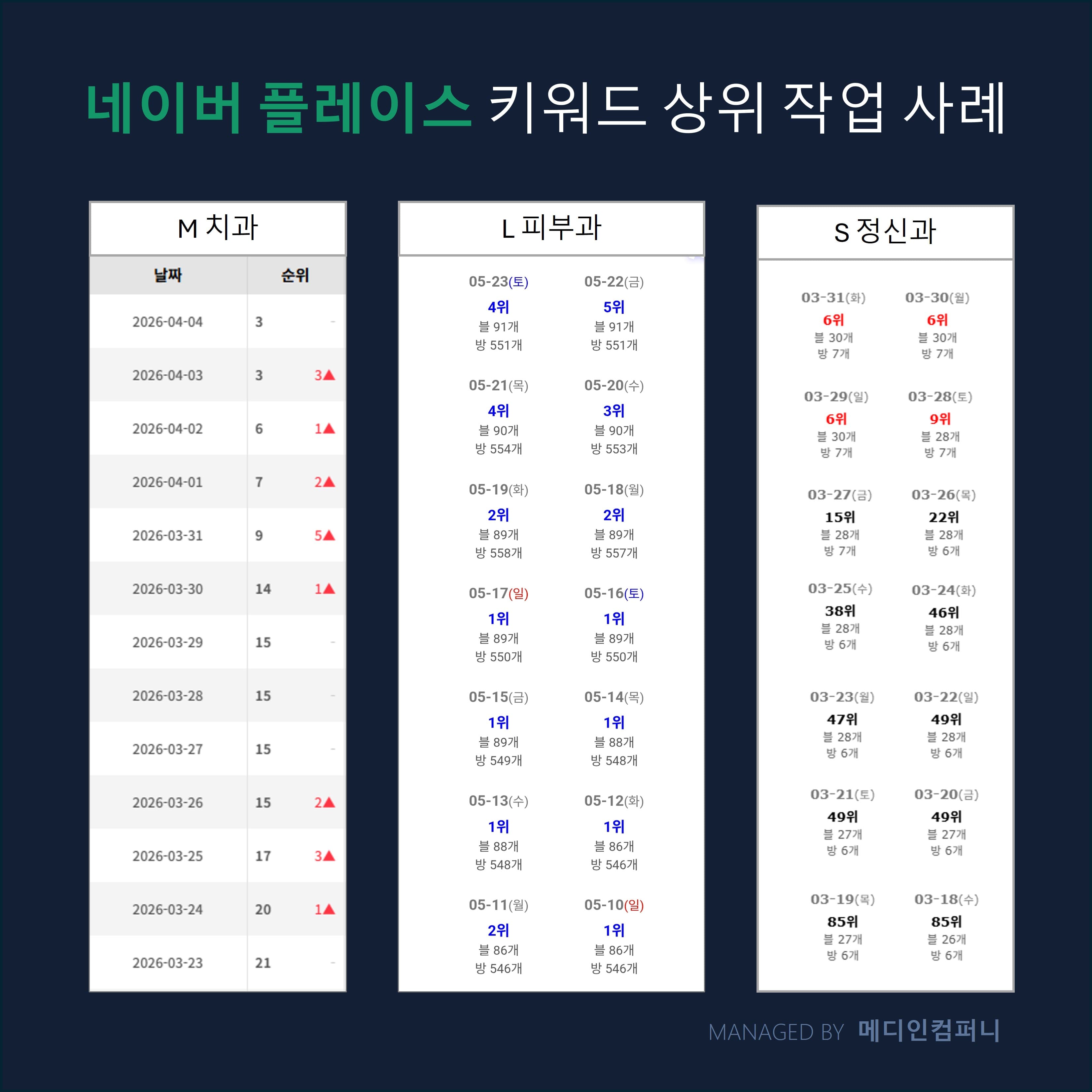 플레이스 순위 상승 플레이스 순위 상승 사례 그래프
